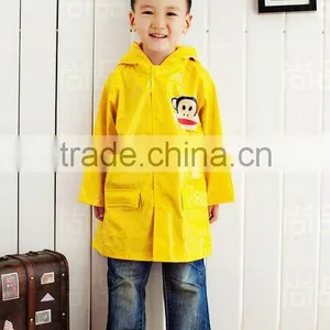 Yellow Raincoats For Kids PU Raincoat thumbnail-1
