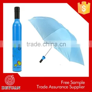 New Invention 3 Fold Wine Shape High Quality Bottle Umbrella thumbnail-5