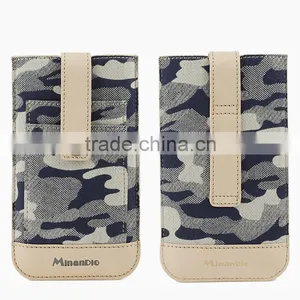 2016 Trend Men's Camouflage Canvas & Leather Pouch Case for Iphone 6s Plus thumbnail-1