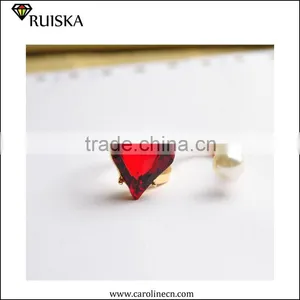 2015 New Design Gold Plated Pearl Heart Ring thumbnail-1