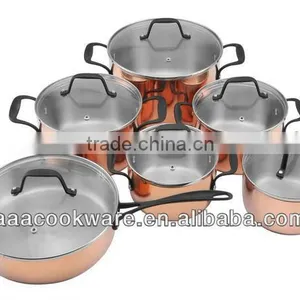 12pcs Three-ply Copper Tri-ply Stainless Steel Cookware Sets thumbnail-1