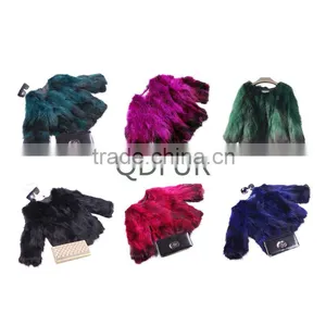 QD30982 Winter Real Raccoon Fur Jacket Overcoat Short Design Genuine Raccoon Fur Jacket Warmer Clothes 2016 thumbnail-1