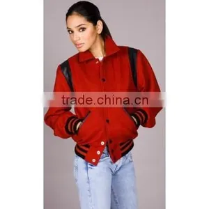Wholesale Quality College Varsity Baseball Jackets With Folded Collar thumbnail-4