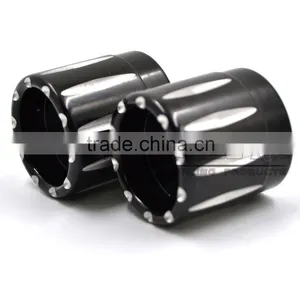 BJ-FS-HA001 High Quality Black Deep Edge CNC Billet Alloy Motorcycle Front Axle Cap Universal for Harley Davidson and Choppers thumbnail-6