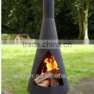 Concrete Cast Iron Wood Burning Patio Fireplace thumbnail-1