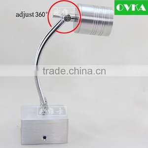 NEW! 3w 5w Hotel Bedside Light With Flexible Gooseneck LED Wall Light Reading Lamp 12V thumbnail-2