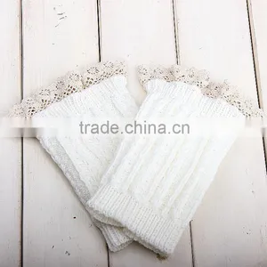 Trendy 2014 Winter Knit Lace Women Crochet Boot Cuffs thumbnail-4