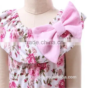 2016 Wholesale Hot Baby Girls Flower Print Baby Girl Romper Cotton Baby Romper for Newborn Cute Cheap Baby Girl Summer Romper thumbnail-4