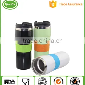 Double Wall Screw Lid Stainless Steel Cup With Silicone Sleeve thumbnail-4