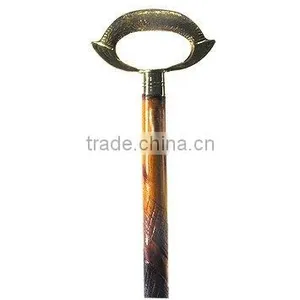 Wooden Walking Stick With Brass Top thumbnail-1