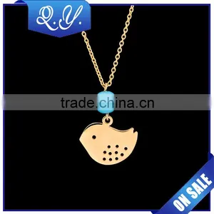 Gold Chain Necklace, Birds Pendant Necklace Jewelry thumbnail-1