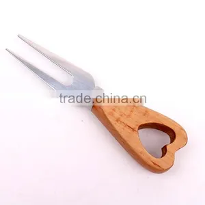 Cheese Tool Set With Heart Hole Wooden Handle Cheese Fork thumbnail-1