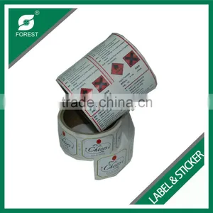 HIGH QUALITY ART PAPER WARNING LABELS WITH FULL COLOR PRINTING CHEAP STICKERS ROLL FOR CHEMICALS thumbnail-6