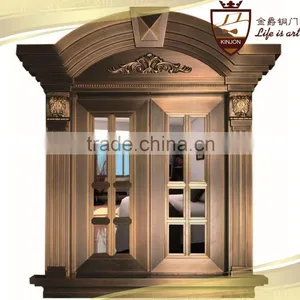 Villa Exterior Copper Door Security Entry Front Glass Bronze Window Quality Choice thumbnail-1