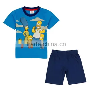 ( CD4822 ) Blue 18m-6y Boys Summer Cartoon Sets Manufacturer Boutique Cotton Children Clothing Sets thumbnail-1