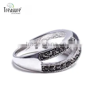 China Wholesale Jewelry Diamond Zircon Ring 925 Silver Ring Body Jewelry thumbnail-3