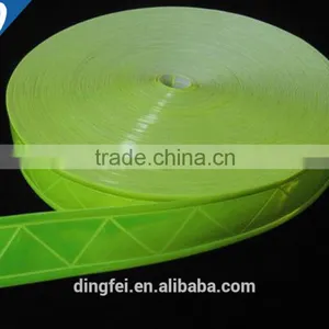 EN471 Fluorescent Yellow V Shape Tape Reflective PVC for Bags thumbnail-1