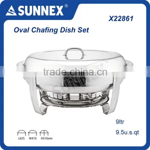 Sunnex Professional Regal Range Oval Chafing Dish Set / Buffet Ware, 9ltr. thumbnail-1
