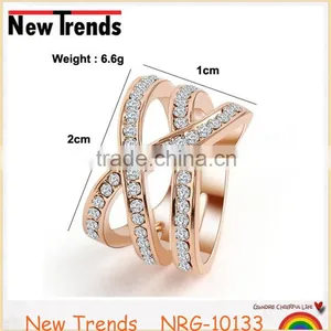 New Design Punk Style Twist Wholesale Wedding Ring Gold Plated thumbnail-1
