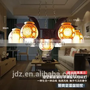Modern Decorative Ceiling Lamp, Ceramic Carved Wood Ceiling Light thumbnail-4