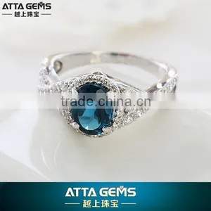 Whloesale 925 Silver Ring Narutal Oval Rare Gemstones Ring thumbnail-1