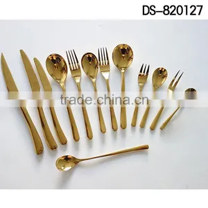New Design Gold Plated 410 Material With Cloth Wheel Light Cutlery Set thumbnail-3