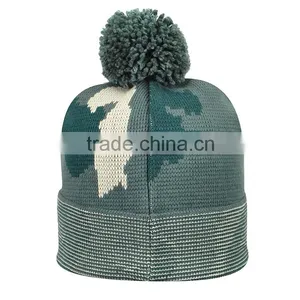 Custom Pompom Comfortable Knitted Beanie Knitted Cap thumbnail-2