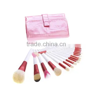 New White Handle Makeup Brushes Set 20 Pcs Professional Make Up Tool Kit With Pink Pouch thumbnail-1
