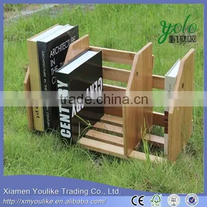 Expandable Bamboo Desktop File Folder Rack Book Holder thumbnail-3