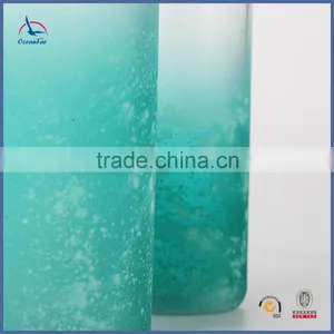 Best Selling Tall Large Color Glass Vase Recycled Frosted Cylinder Vases With Welt Top thumbnail-3