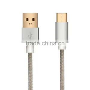 Gray Silver Nylon Braided USB 3.1 USB-C to USB Type A Data & Charging Cord USB Type C Cable thumbnail-2
