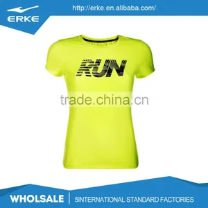 ERKE Wholesale Polyester Lightweight Cool Running Short Sleeve Top Womens Tee Shirt thumbnail-1