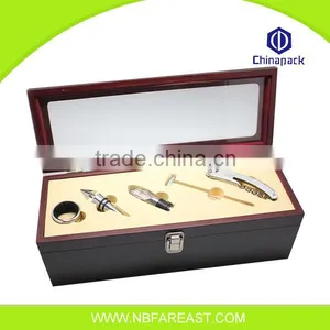 Low Price Factory Directly Wood Box Wine Opener Set thumbnail-1
