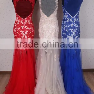 Elegant Beautiful Embroidery Transparent Back Design Elegant Evening Summer Dresses thumbnail-6