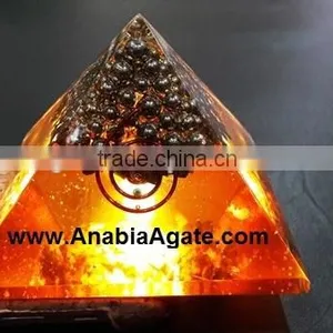 Orgone Orange Pyramid With Silver Pearl's : Wholesale Spiritual Orgone Products thumbnail-4