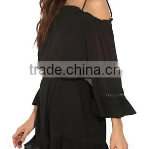 Women's Casual Butterfly Sleeve Floral Print Chiffon Dress thumbnail-3