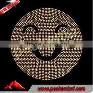 Lastest Design Hotfix Xmas Smiley Face Emoji Crystal Motif Rhinestone Transfer thumbnail-4