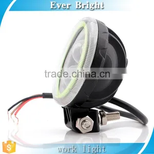 New !!! Waterproof Rate IP 67 Motorcycle Car Headlight White Light Two Types 9-16V DC 12w LED Work Light+ Angel Eyes thumbnail-3