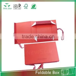 Decorative Foldable Box for Gift,paperboard Packaging Box With Ribbon Closure thumbnail-1