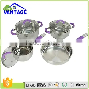 New Design 7pcs Cookware Saucepa, Frypan, Cassorle Stainless Steel Pot thumbnail-1