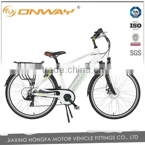 28 Inch 700C Man Electric Bicycle With Integrated Battery Outer 6 Spd Gear 8fun Center Motor thumbnail-2