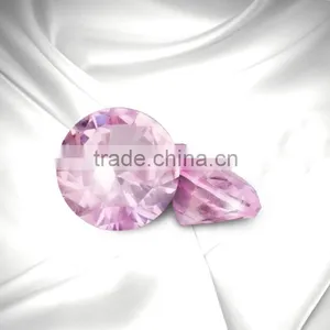 No.1.25# Rose Red Pointed Back Faceted Pink Synthetic Sapphire for Jewelry thumbnail-1