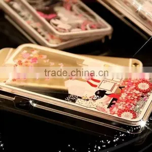 2016 New Arrive Beautiful Pattern Mobile Phone Moving Glitter Flash Light Case for Iphone thumbnail-2
