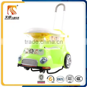 Funny Rocking Toy Car Electric Swing Toy Car for Kids Electric Car With Adult Pushbar thumbnail-1