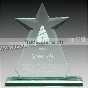 Engraved Jade Glass Cube Trophy Cheap thumbnail-1