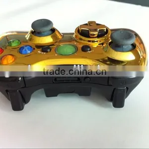 Chrome Gold Controller Full Shell With All Black Repair Parts for Xbox360 Slim thumbnail-5