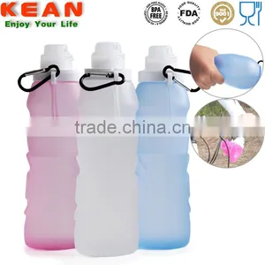 Silicone Foldable Water Bottle 550ml Outdoor Running Hiking thumbnail-4
