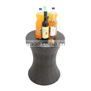 Outdoor PE Rattan Woven Wine or Beer Cooler Table Garden Patio Party Decorative Adjustable Design Bulk Ice Bucket thumbnail-3
