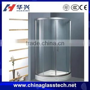 EN12150-1 10mm Sliding Tempered Glass Curved Shower Door thumbnail-1