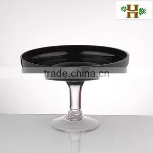 Long Stem Glass Fruit Plate,colored Glass Plate thumbnail-1